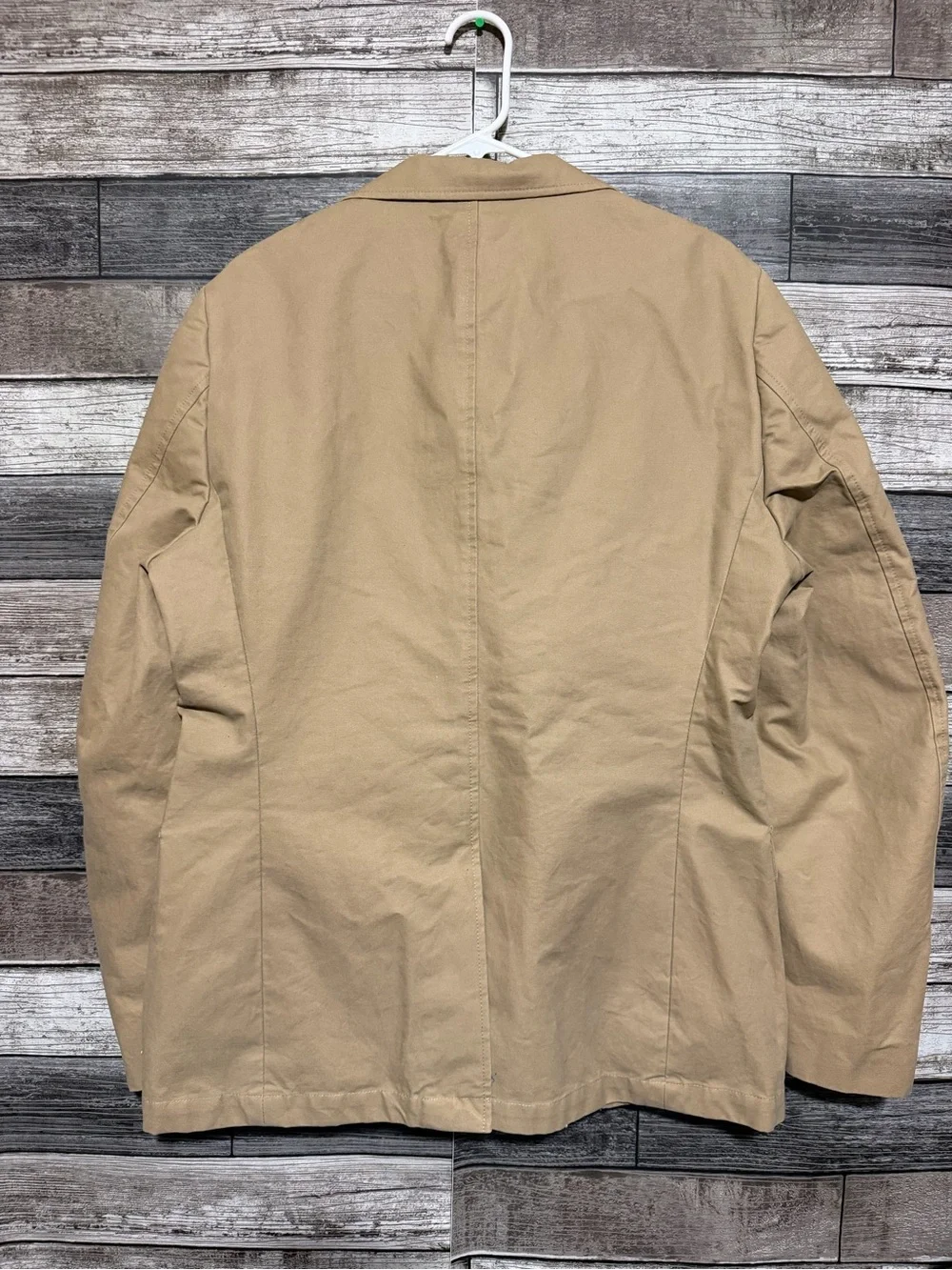 Lands End Canvas Blazer Jacket Men’s 42 Tan 2 Button 100% Cotton